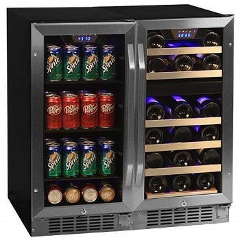 Edgestar 26 Bottle + 80 Can Side-by-Side 30 Wide Wine & Beverage Center