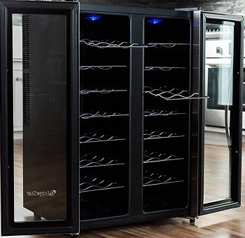 Edgestar 32 Bottle Dual Zone Wine Cooler With French Doors review