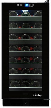 Vinotemp 33-Bottle Wine Cooler with Touch Screen Temperature Controls